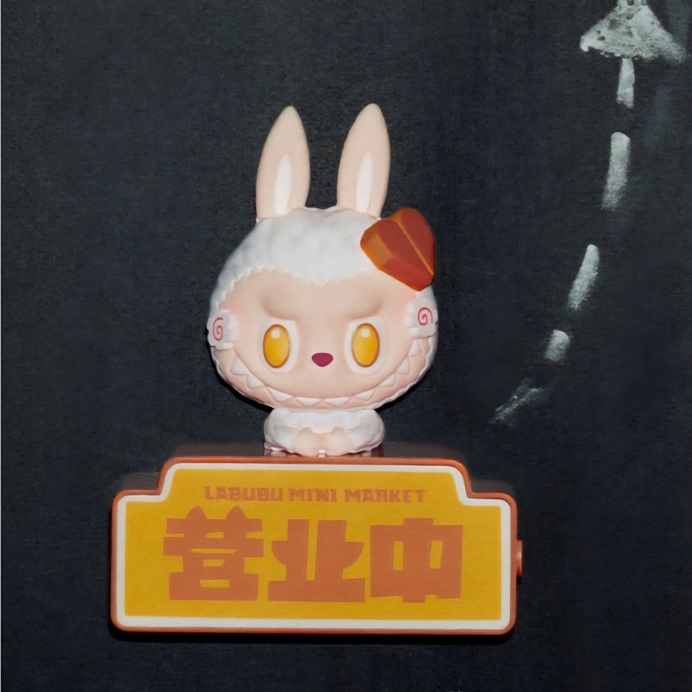 Labubu Mini Market Bunny Toy - White and Yellow